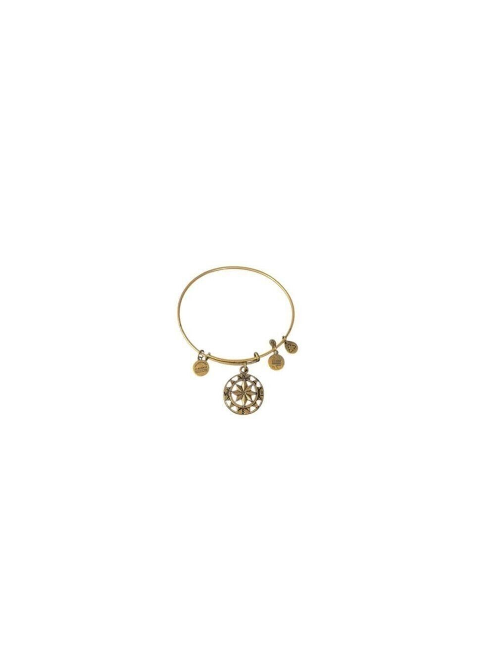 Women's Alex and Ani Gold Compass Charm Bangle Bracelet One Size